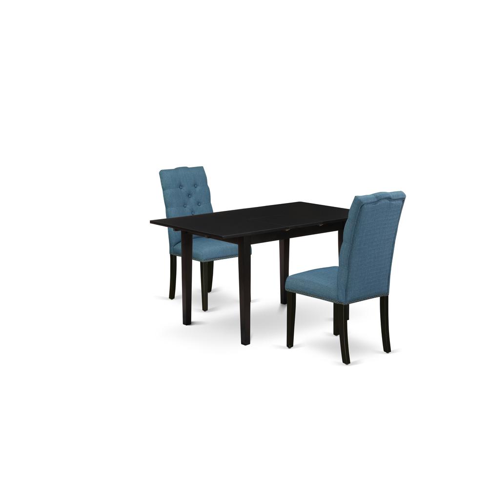 Dining Table- Parson Chairs, NOEL3-BLK-21. Picture 2