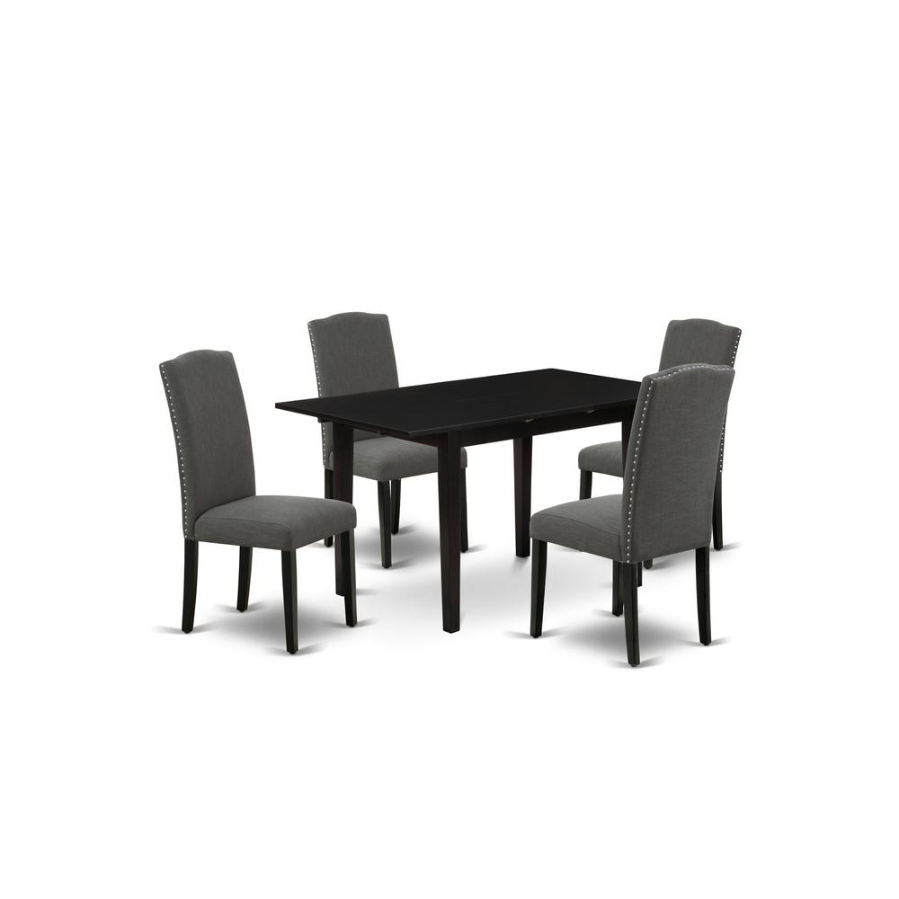 Dining Table- Parson Chairs, NOEN5-BLK-20. Picture 2