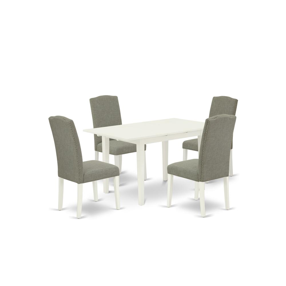 Dining Table- Parson Chairs, NOEN5-LWH-06. Picture 2