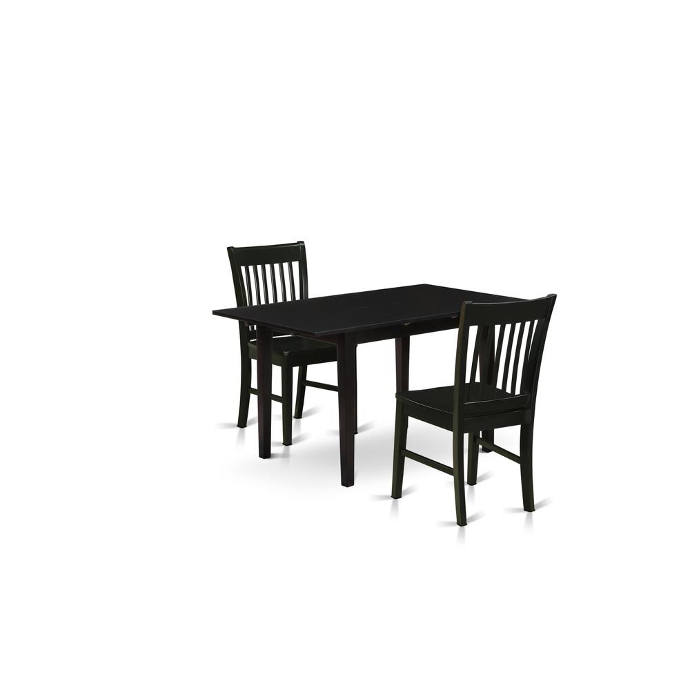 Dining Table- Dining Chairs, NOFK3-BLK-W. Picture 2