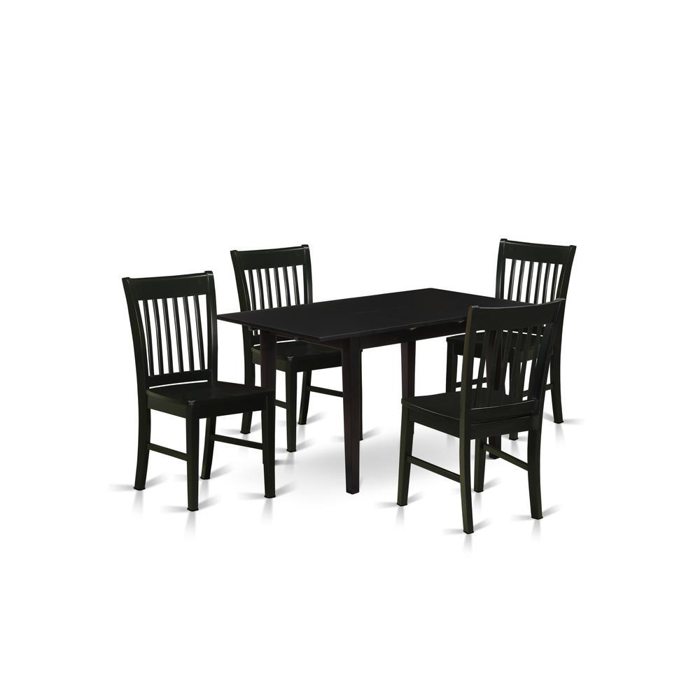 Dining Table- Dining Chairs, NOFK5-BLK-W. Picture 2
