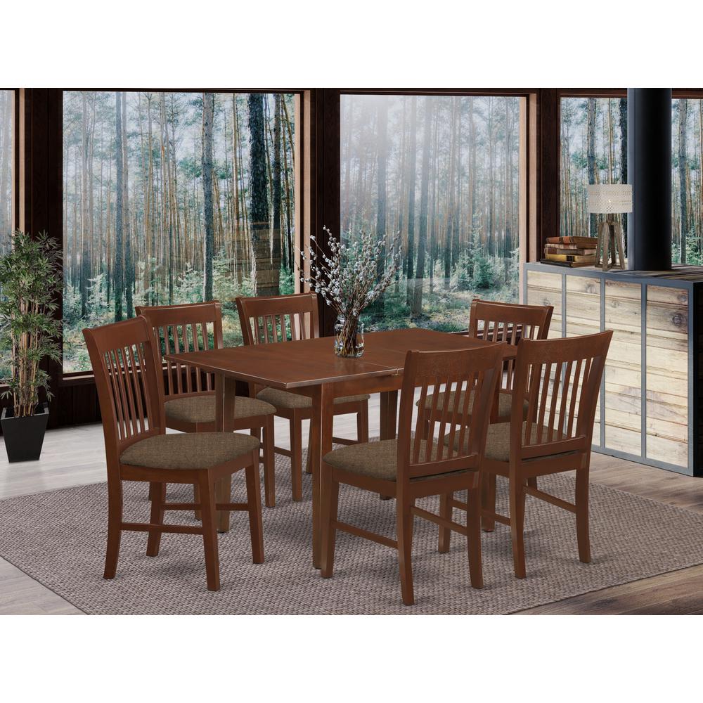 7  Pc  Kitchen  nook  Dining  set  -Table  with  Leaf  and  6  Dining  Chairs. Picture 2