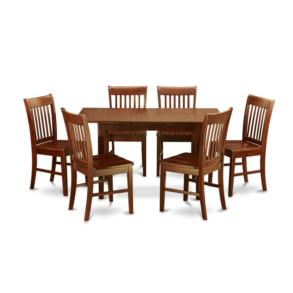 7  Pc  small  Kitchen  Table  set  -  Table  with  Leaf  and  6  Dining  Chairs. Picture 2