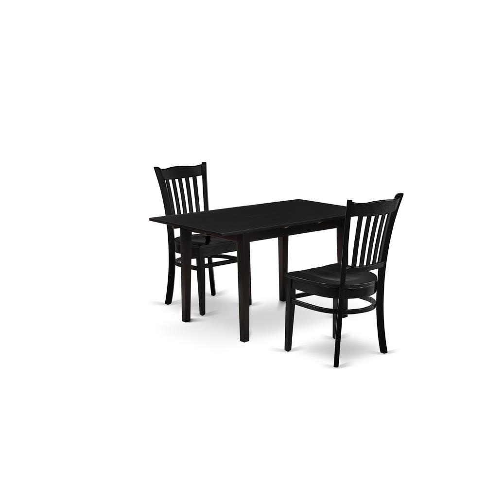 Dining Table- Dining Chairs, NOGR3-BLK-W. Picture 2