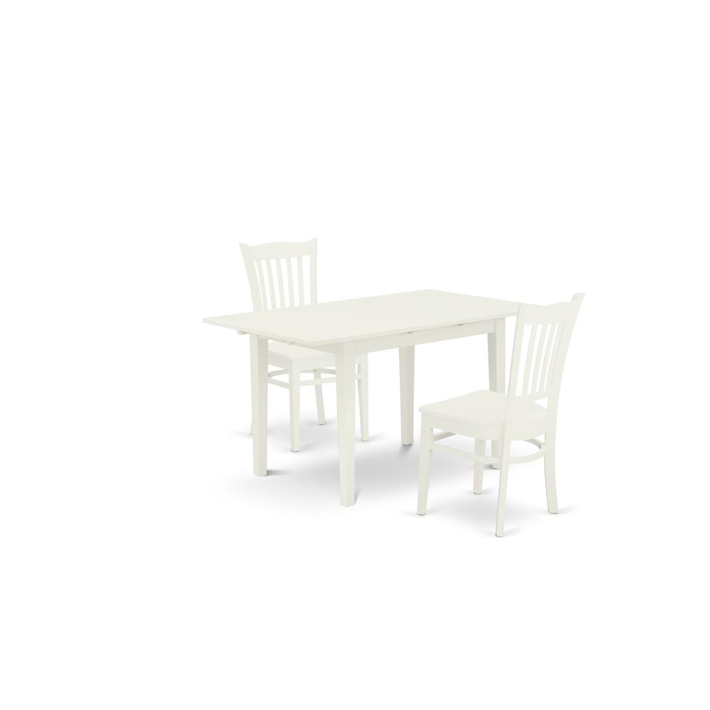 Dining Table- Dining Chairs, NOGR3-WHI-W. Picture 2