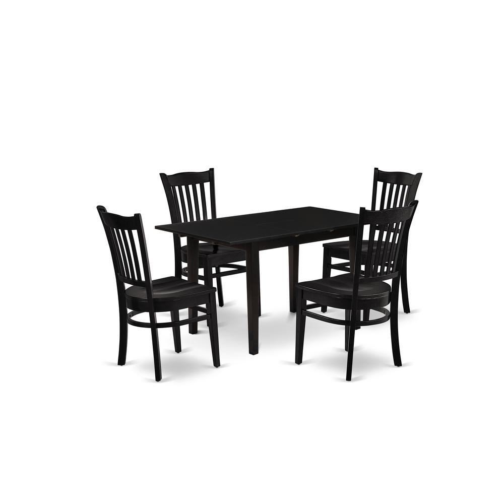 Dining Table- Dining Chairs, NOGR5-BLK-W. Picture 2