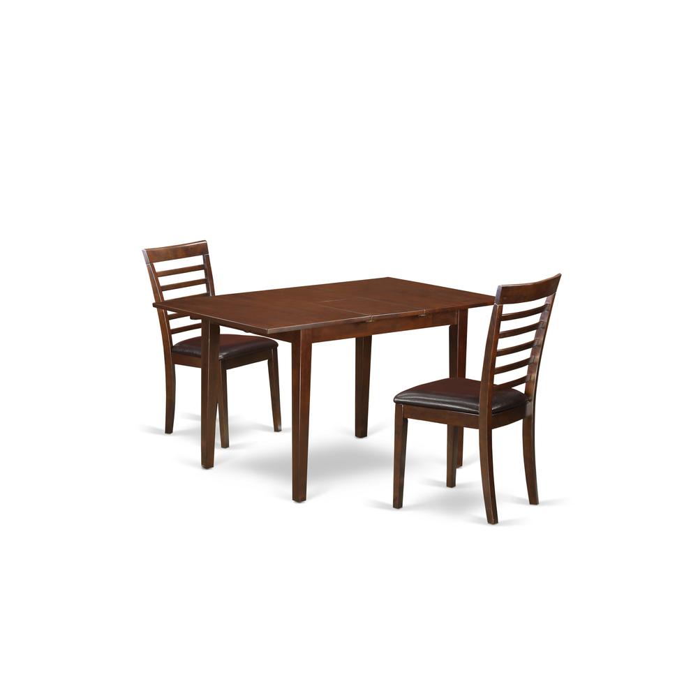 3  Pc  small  Kitchen  Table  set  -  Table  with  Leaf  and  2  Kitchen  Dining  Chairs. Picture 2