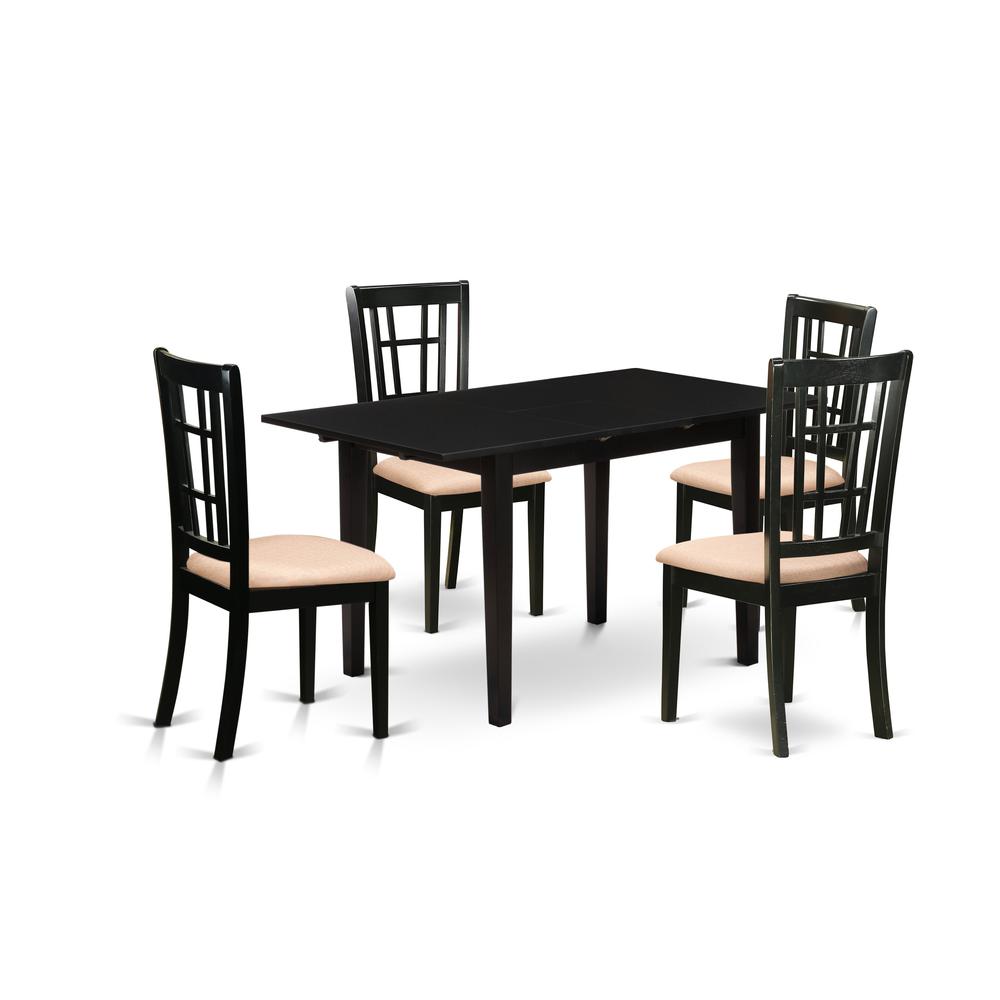 Dining Table- Dining Chairs, NONI5-BLK-C. Picture 2