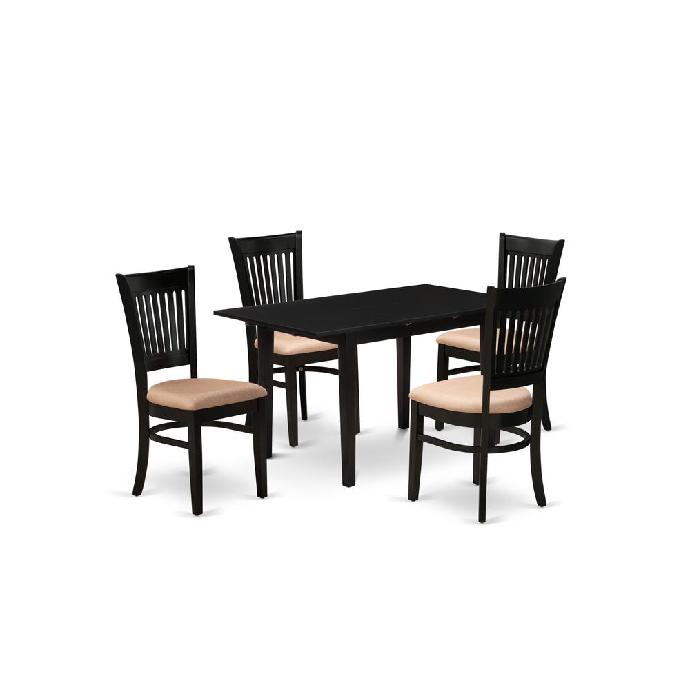 Dining Table- Dining Chairs, NOVA5-BLK-C. Picture 2
