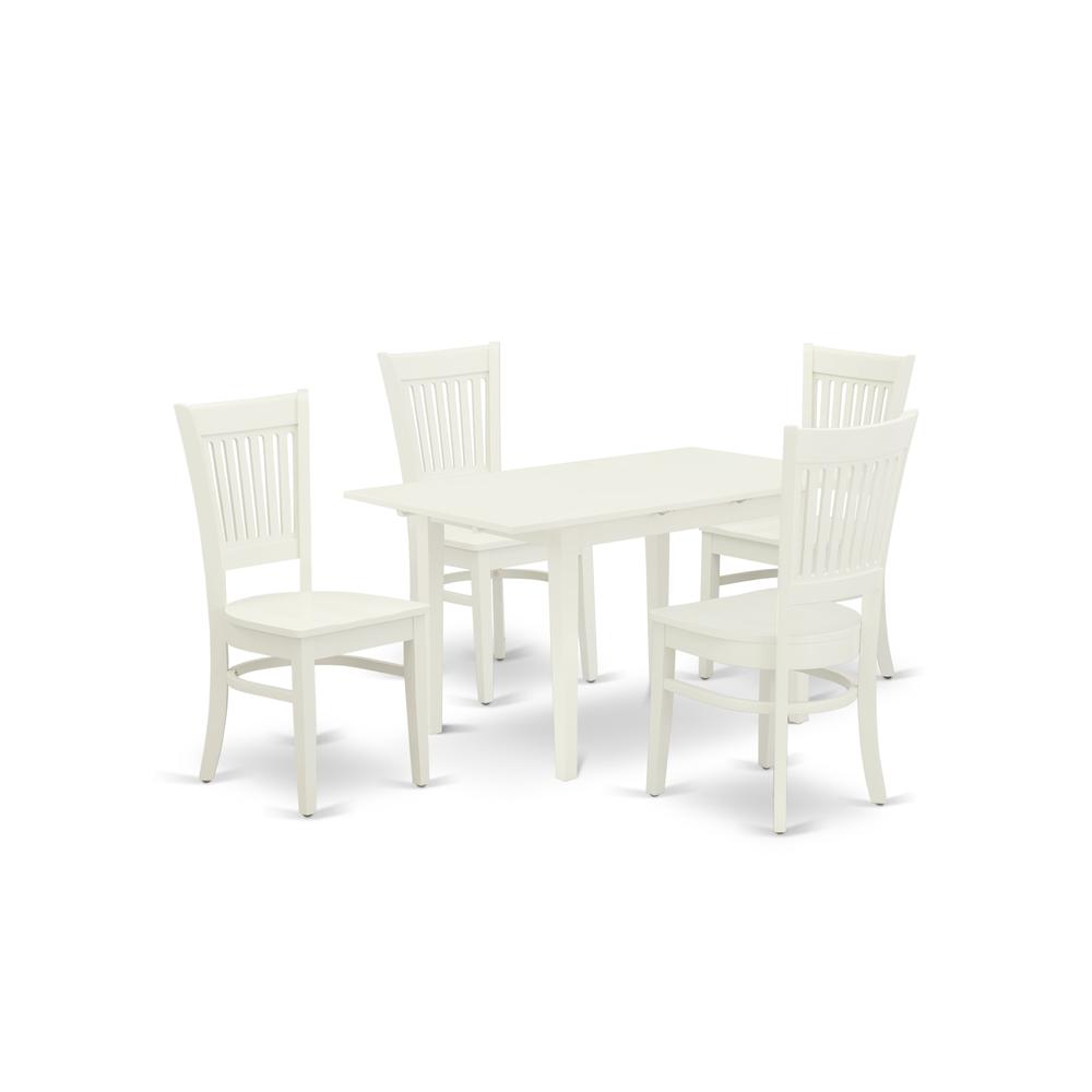 Dining Table- Dining Chairs, NOVA5-LWH-W. Picture 2