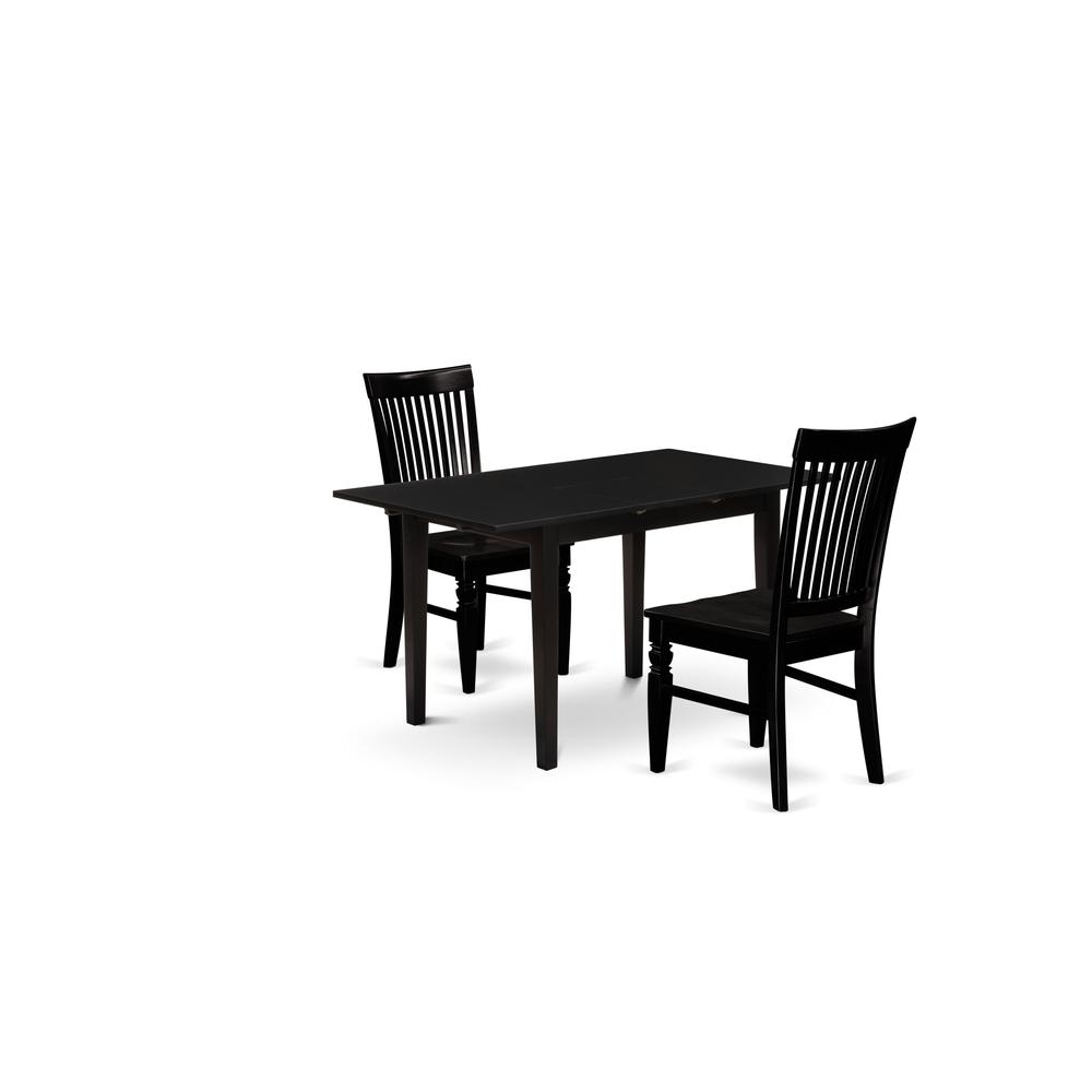Dining Table- Dining Chairs, NOWE3-BLK-W. Picture 2