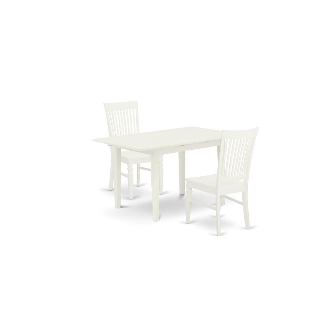 Dining Table- Dining Chairs, NOWE3-WHI-W. Picture 2