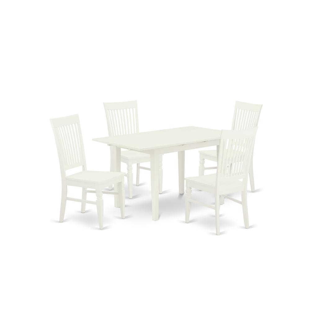 Dining Table- Dining Chairs, NOWE5-WHI-W. Picture 2
