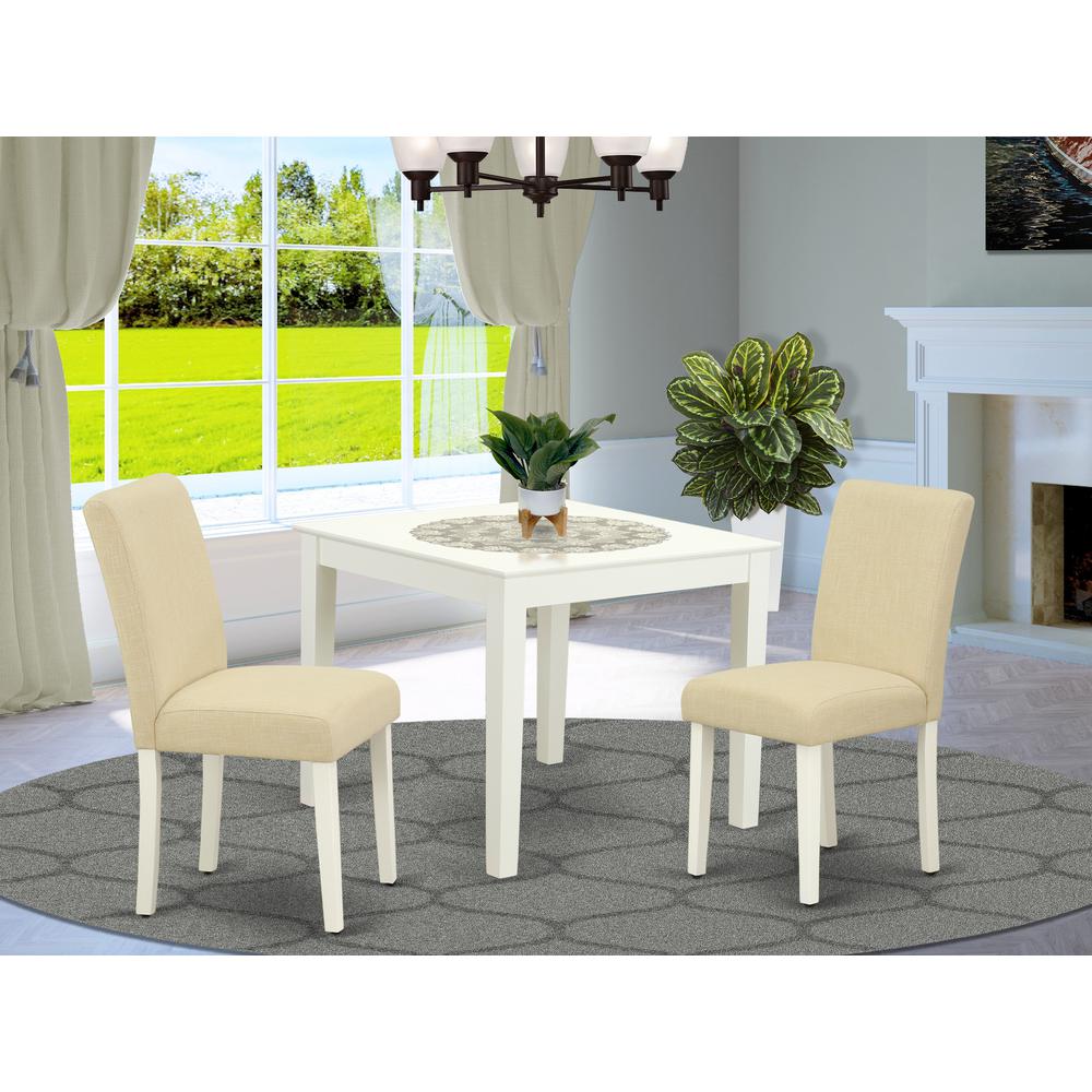 Dining Room Set Linen White, OXAB3-LWH-02. Picture 2
