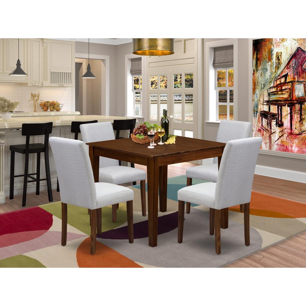 5 Pc Kitchen Set Includes a Square Dining Table and 4 Parson Chairs. Picture 7