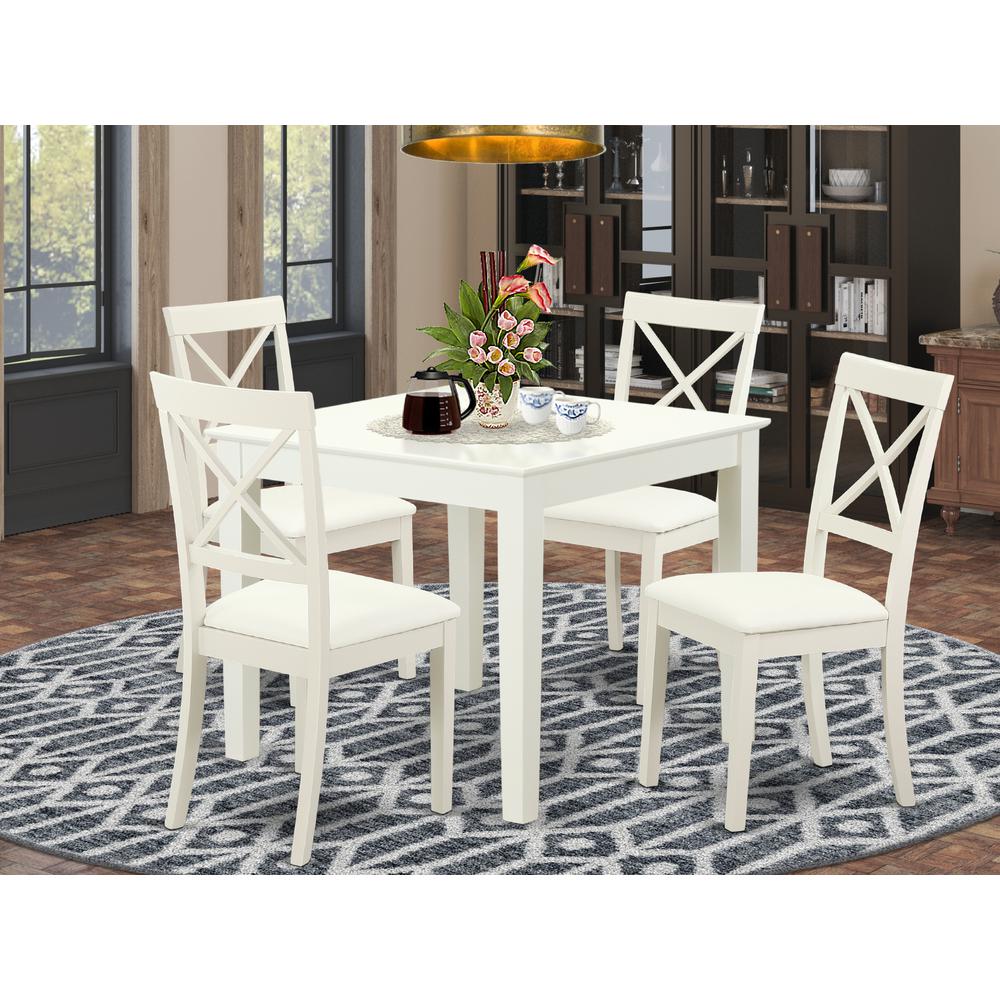 Dining Room Set Linen White, OXBO5-LWH-LC. Picture 2