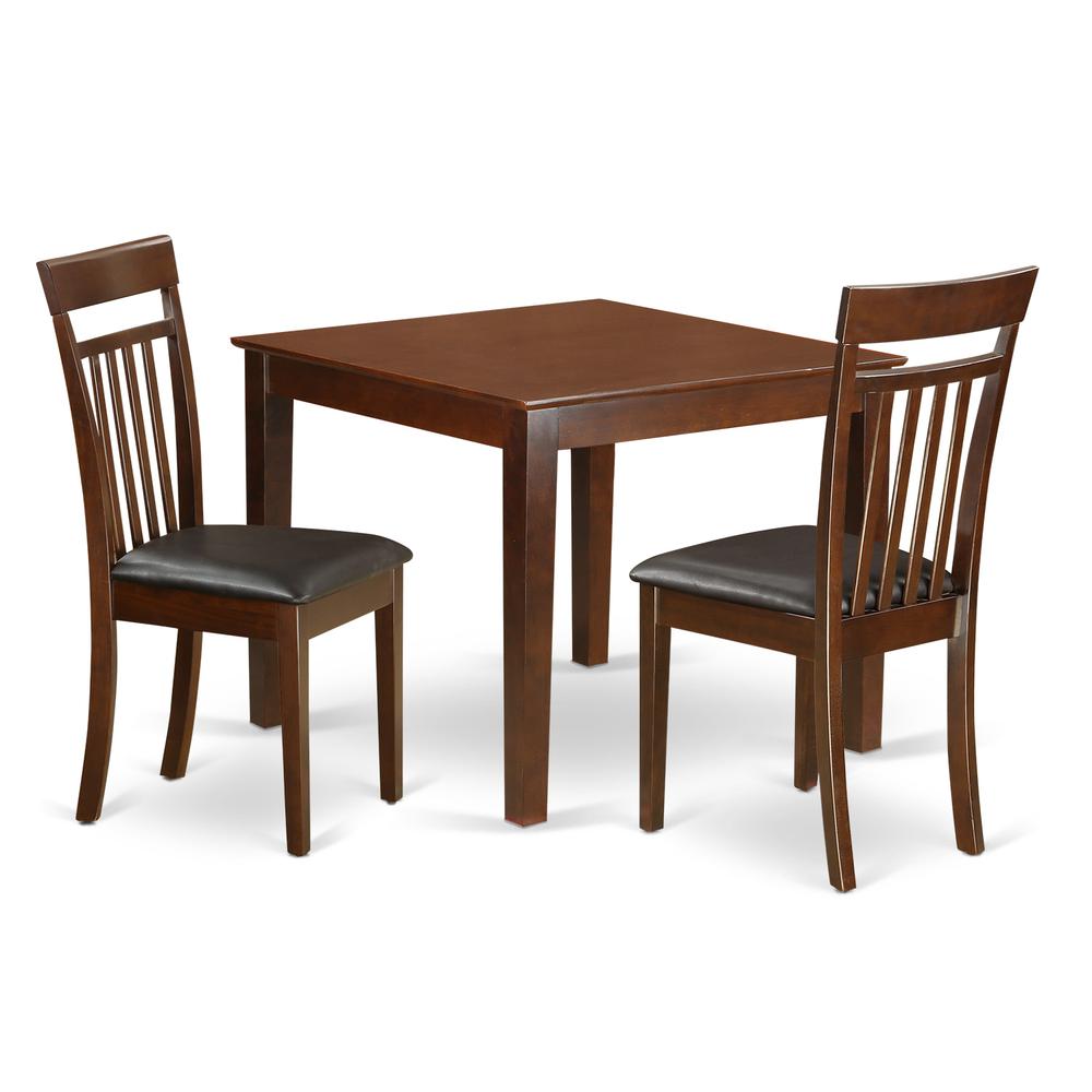 3  PC  Table  and  chair  set  with  a  Dining  Table  and  2  Kitchen  Chairs  in  Mahogany. Picture 1