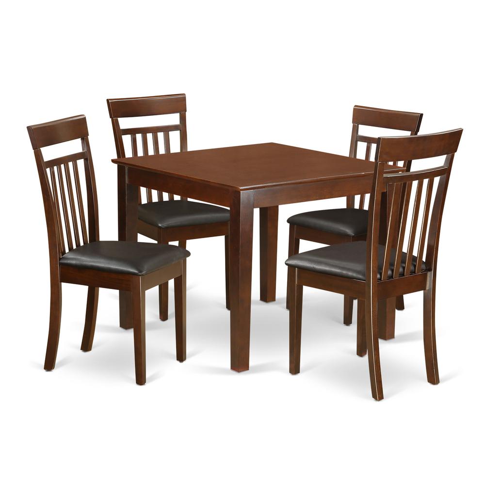 5  PC  Kitchen  Table  set  with  a  Dining  Table  and  4  Kitchen  Chairs  in  Mahogany. Picture 2