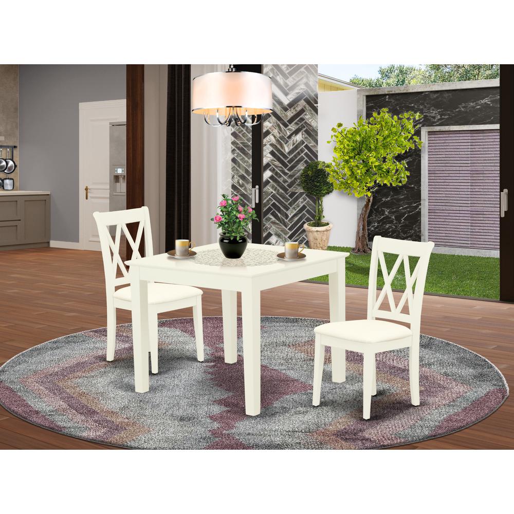 Dining Room Set Linen White, OXCL3-LWH-C. Picture 2