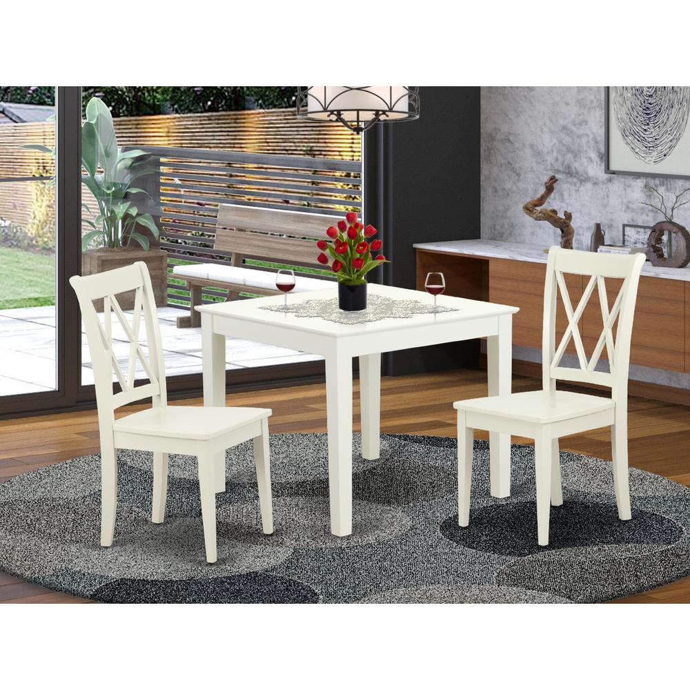 Dining Room Set Linen White, OXCL3-LWH-W. Picture 2