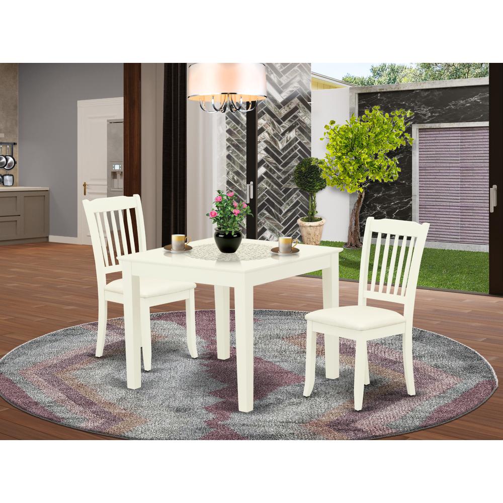 Dining Room Set Linen White, OXDA3-LWH-C. Picture 2