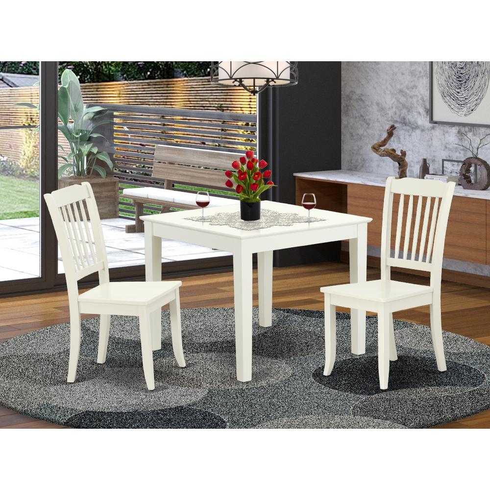 Dining Room Set Linen White, OXDA3-LWH-W. Picture 2