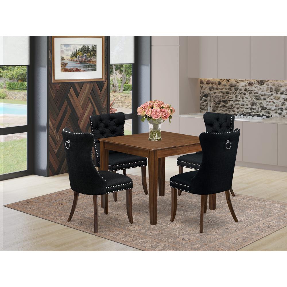 5 Piece Dining Table Set Consists of a Square Modern Kitchen Table. Picture 7