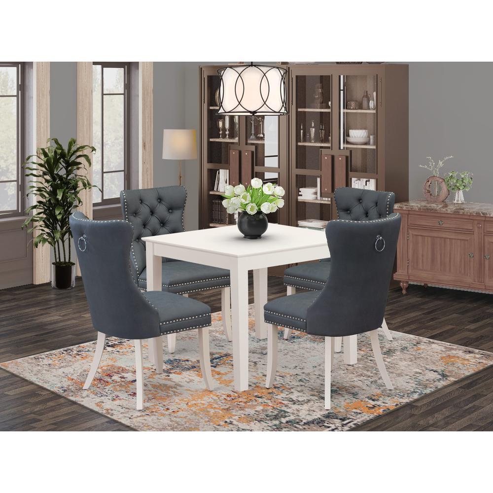 5 Piece Modern Dining Table Set Contains a Square Kitchen Table. Picture 6