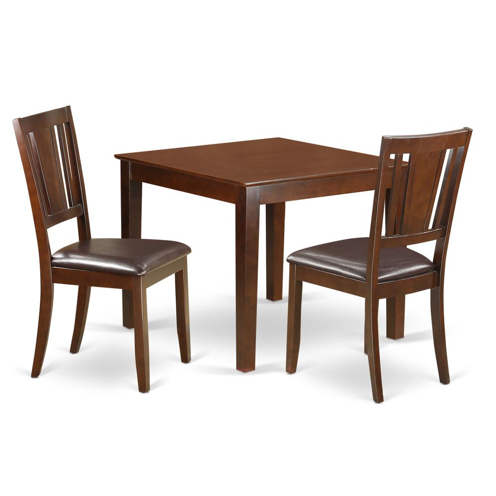 3  Pcsmall  Kitchen  Table  set  with  a  Dining  Table  and  2  Dining  Chairs  in  Mahogany. Picture 2
