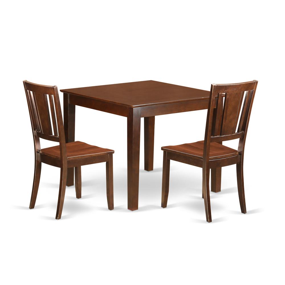 3  PC  Small  Kitchen  Table  set  with  a  Table  and  2  Dining  Chairs  in  Mahogany. Picture 2