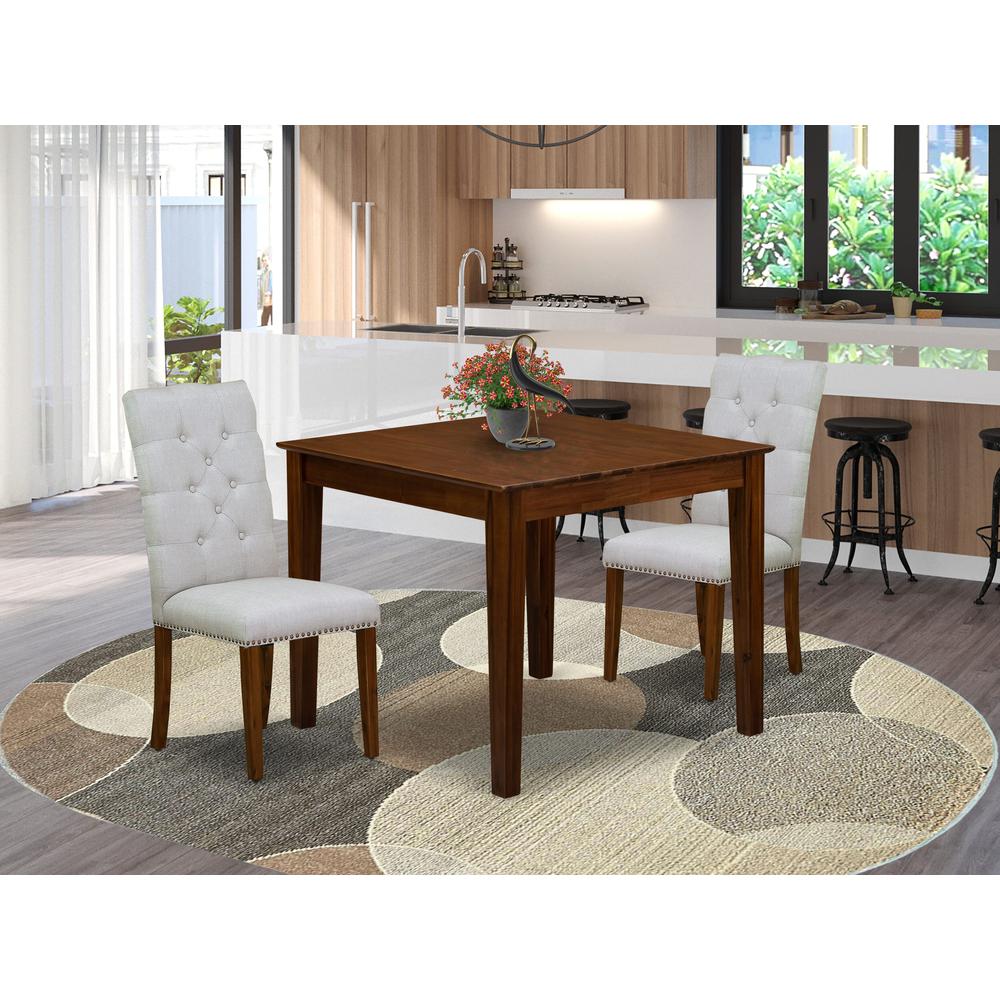 3 Pc Dining Set Contains a Square Dining Table and 2 Upholstered Chairs. Picture 7