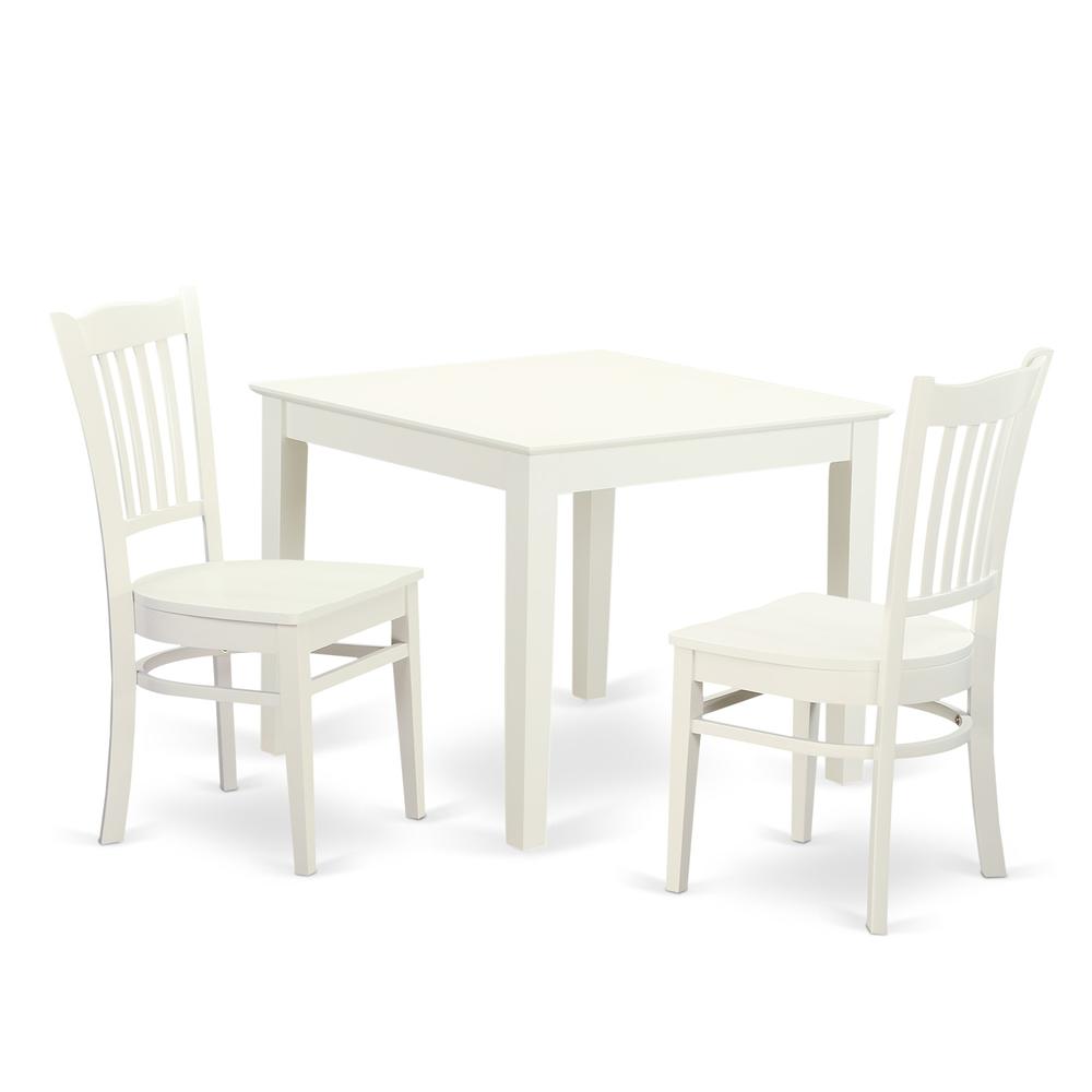 3  Pcbreakfast  nook  Table  and  2  Wood  Dining  room  chair  in  Linen  White. Picture 2