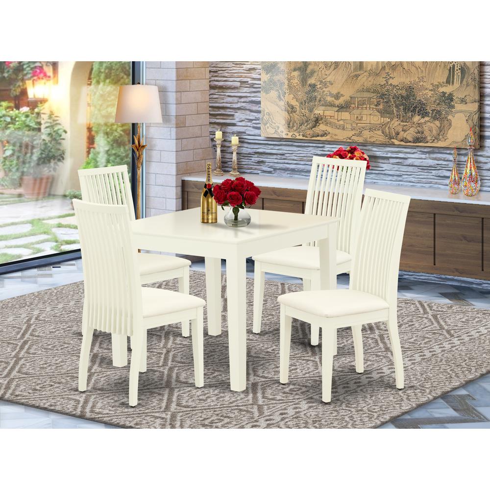 Dining Room Set Linen White, OXIP5-LWH-C. Picture 2