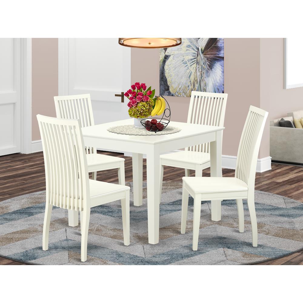Dining Room Set Linen White, OXIP5-LWH-W. Picture 2