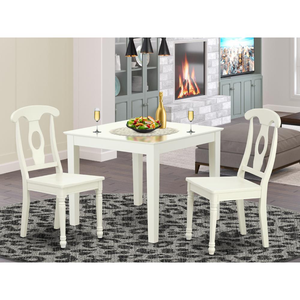 Dining Room Set Linen White, OXKE3-LWH-W. Picture 2