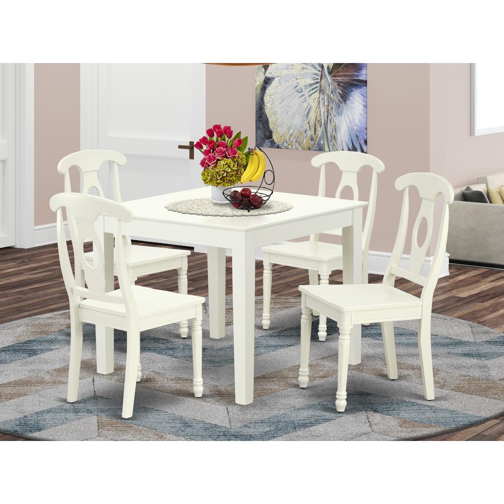 Dining Room Set Linen White, OXKE5-LWH-W. Picture 2