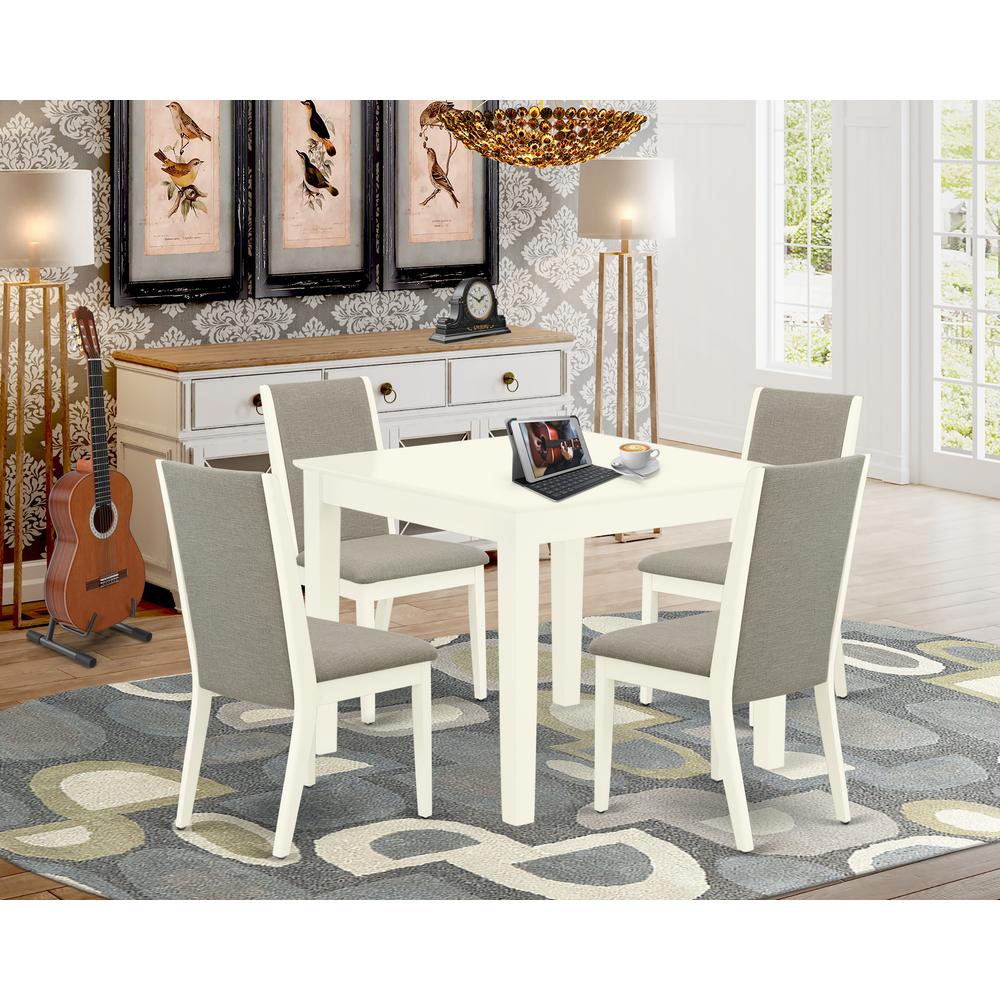 Dining Room Set Linen White, OXLA5-LWH-06. Picture 2