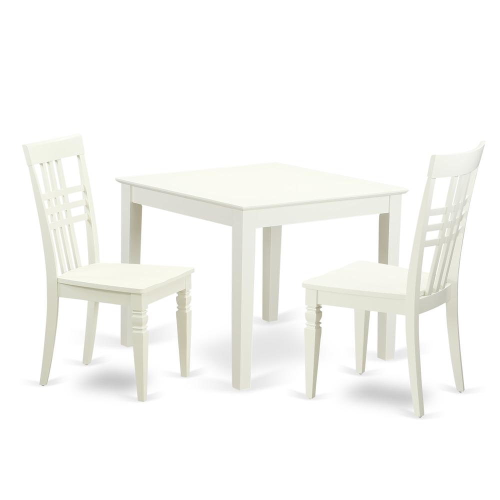 3  PC  Kitchen  Table  and  2  Wood  Dining  Chairs  in  Linen  White. Picture 2