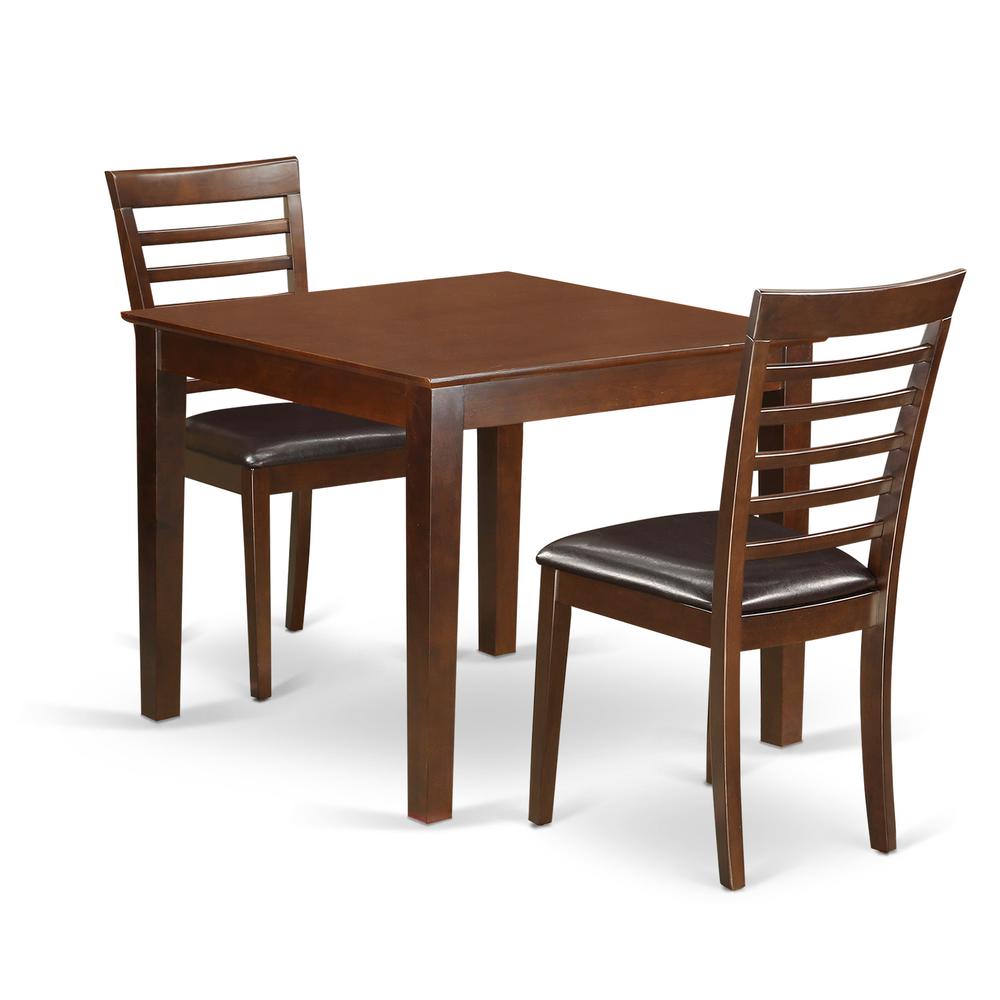 3  Pc  Dinette  Table  set  with  a  Dining  Table  and  2  Dining  Chairs  in  Mahogany. Picture 1