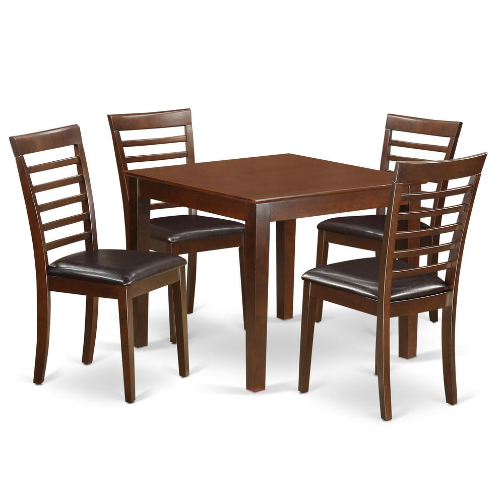 5  PC  Kitchen  dinette  set  with  a  Dining  Table  and  4  Dining  Chairs  in  Mahogany. Picture 1
