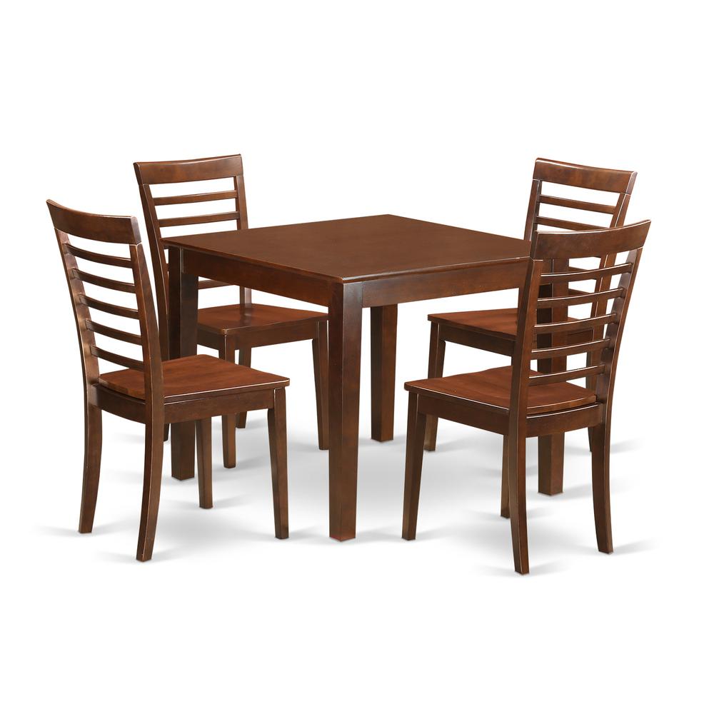 5  Pc  Small  Kitchen  Table  set  with  a  Dining  Table  and  4  Kitchen  Chairs  in  Mahogany. Picture 1