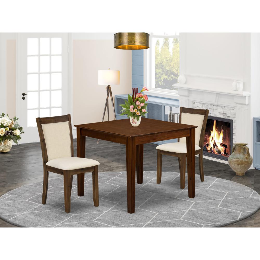 3 Pc Dining Set Contains a Square Dining Table and 2 Upholstered Chairs. Picture 7