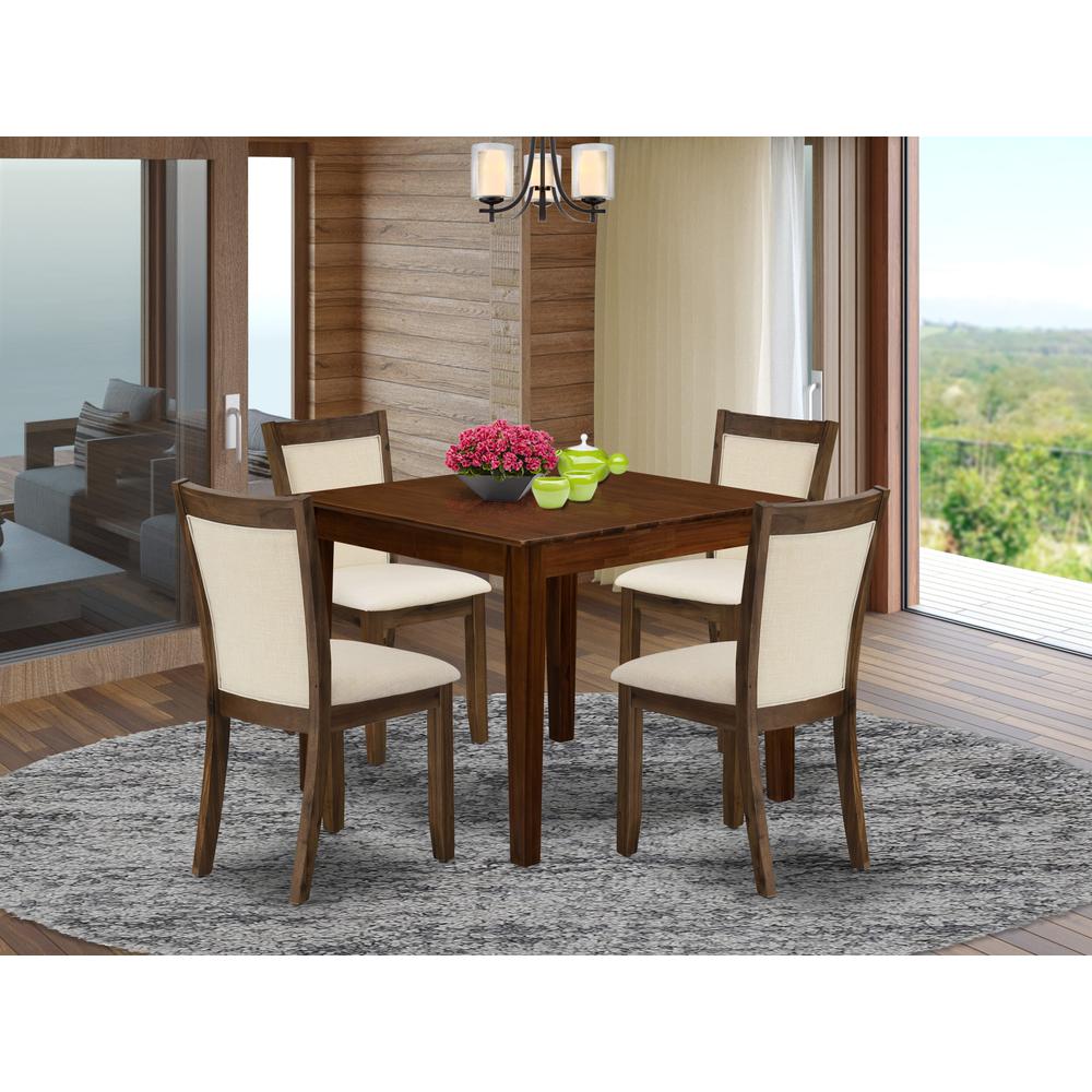 5 Pc Dining Set Consist of a Square Dining Table and 4 Parson Chairs. Picture 7