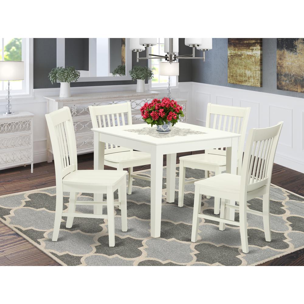 Dining Room Set Linen White, OXNO5-LWH-W. Picture 2