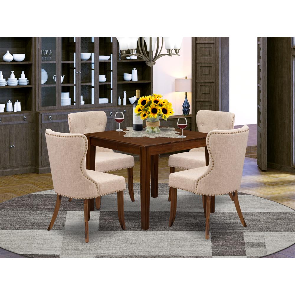 5 Pc Dinette Set Contains a Square Dining Table and 4 Parson Chairs. Picture 7
