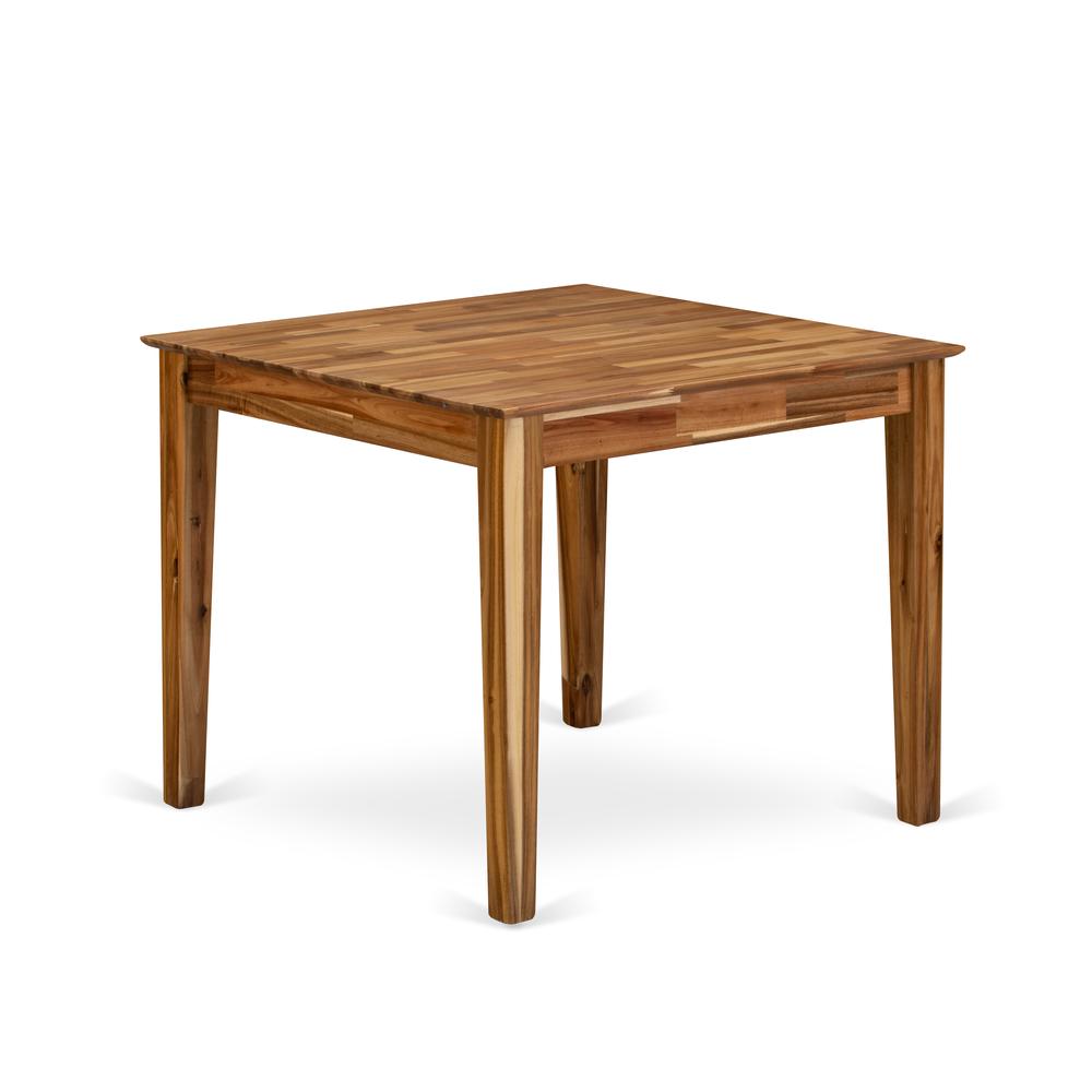 East West Furniture OXT-ANA-T  Modern Wood Kitchen Table with Walnut Color Table Top Surface and Asian Wood Kitchen Table Wooden Legs - Walnut Finish. Picture 1