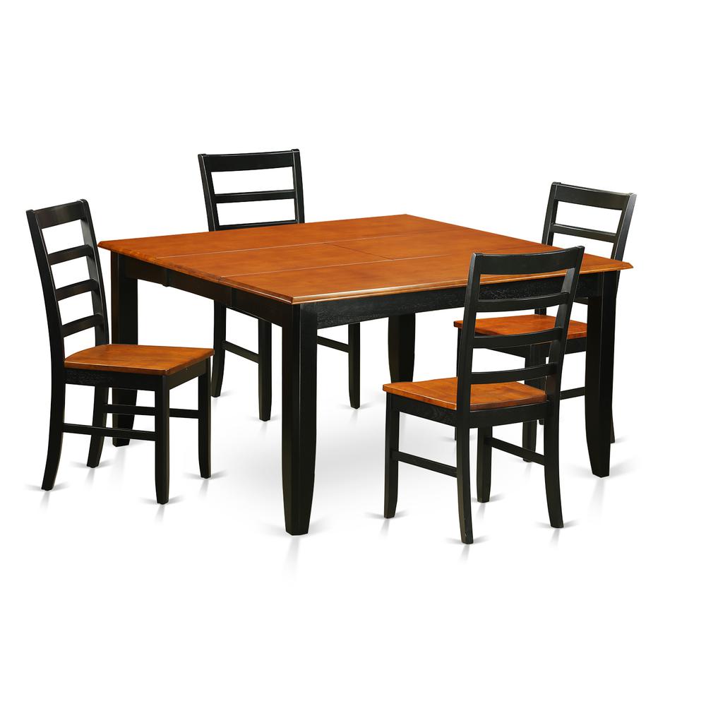 5  Pc  Dining  set-Square  Dining  Table  with  Leaf  and  4  Dining  Chairs. Picture 2