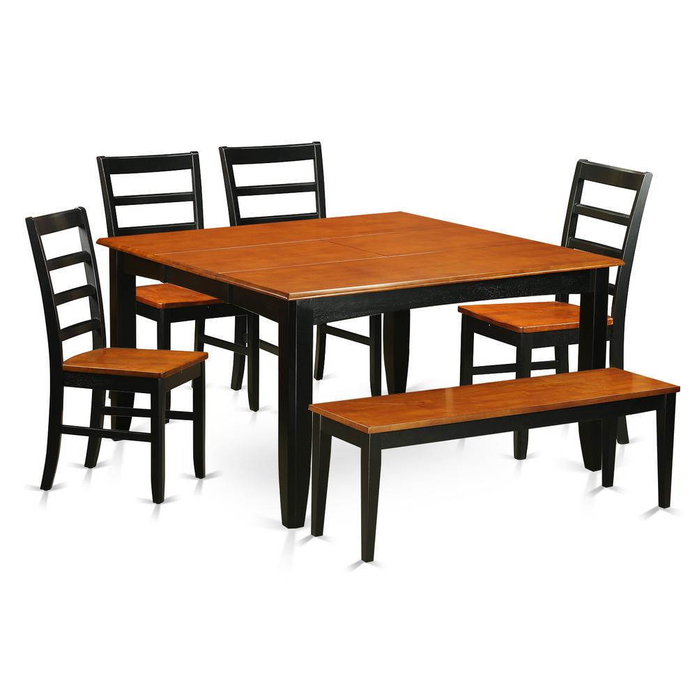 6-PC  Dining  room  set  with  bench-Kitchen  Tables  and  4  Dining  Chairs  Plus  bench. Picture 2