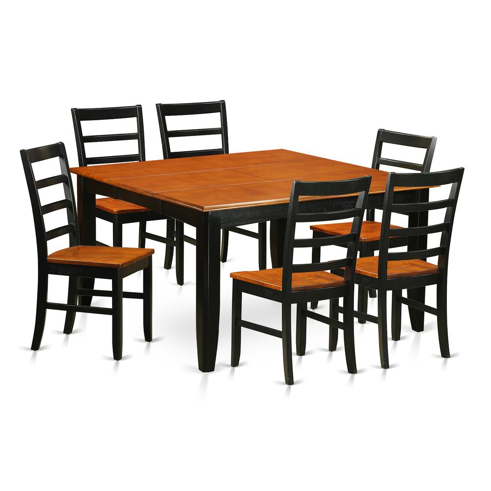 7  Pc  Dining  room  set-Square  Table  with  Leaf  and  6  Dining  Chairs. Picture 2