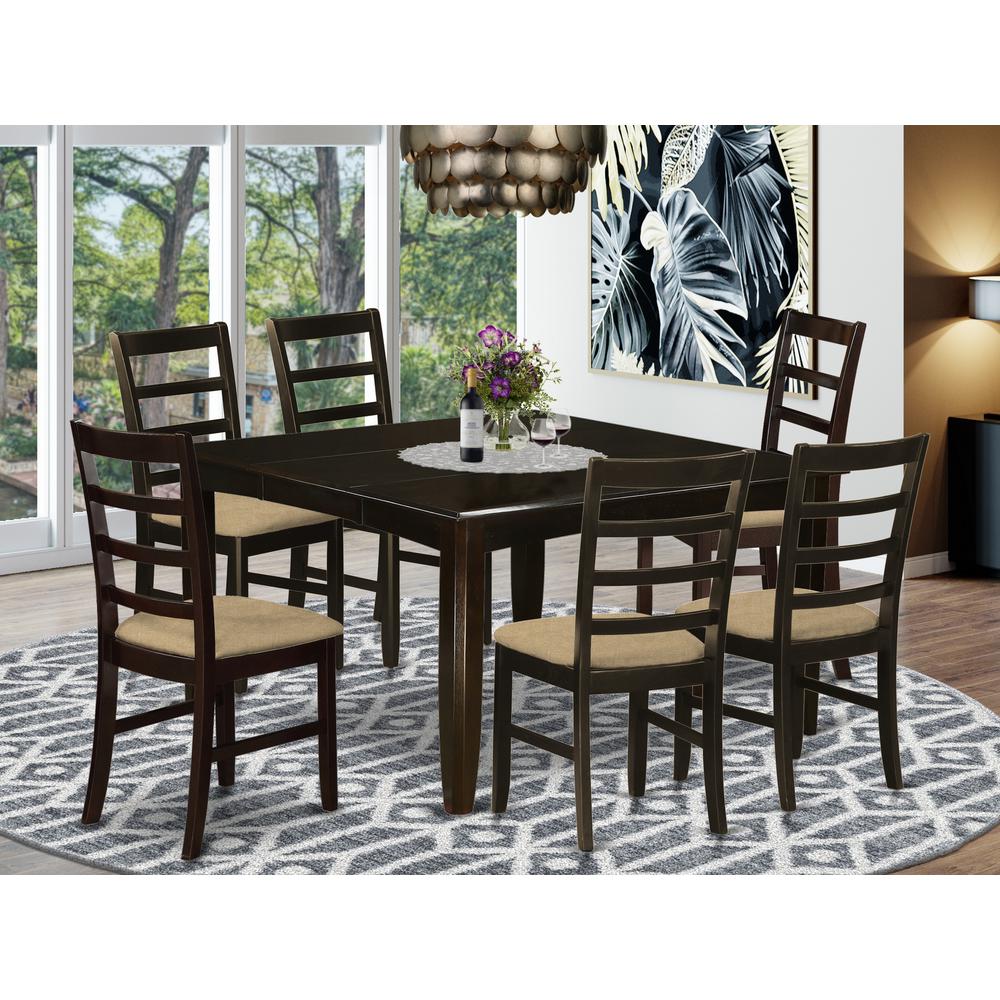 PARF7-CAP-C 7 Pc Formal Dining rooom set-Table and 6 Dinette Chairs.. Picture 2